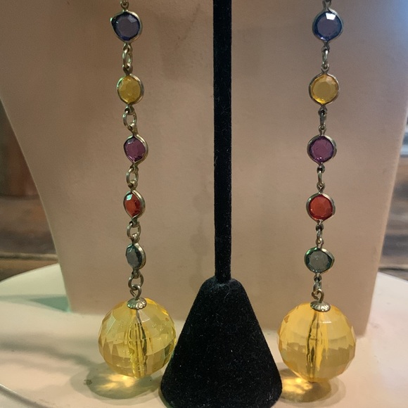 MULTI CRYSTALS CHAIN DROP MULTICOLOR “GEMS JEWELS” SHOULDER DUSTER … - Picture 7 of 13